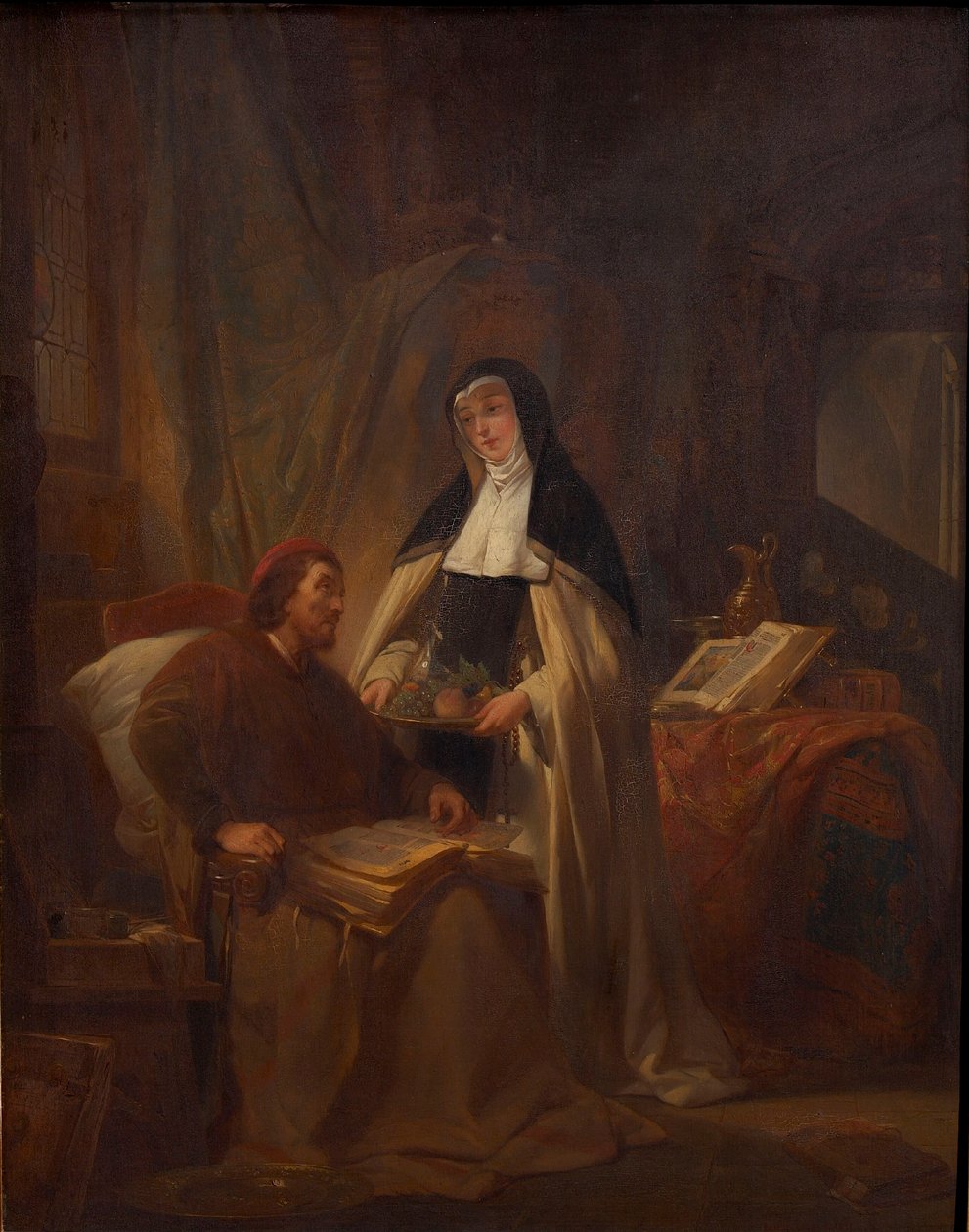Hans Memling in het Sint-Janshospitaal in Brugge, 1841 door Nicaise de Keyser