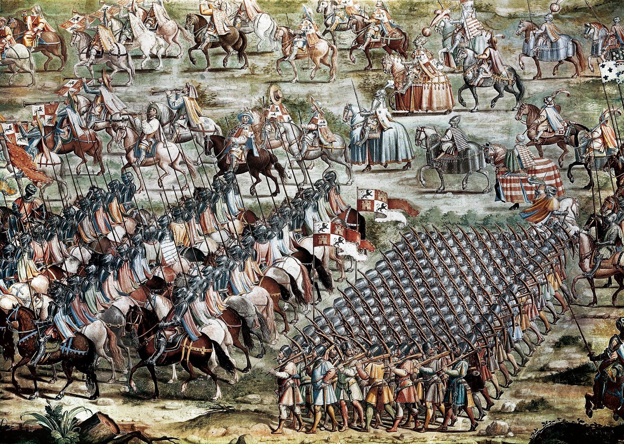 De slag bij Higueruela op 1/07/1431 tussen het leger van Johan II van Castilië (1405-1454) en dat van Mohammed IX door Niccolo (and workshop) Granello