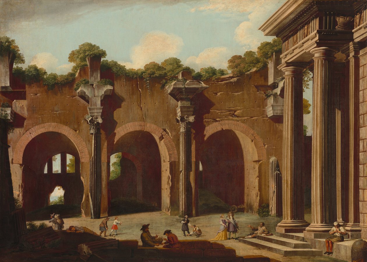 De Basiliek van Constantijn met een Dorische zuilengang, 1685-1690 door Niccolo Codazzi