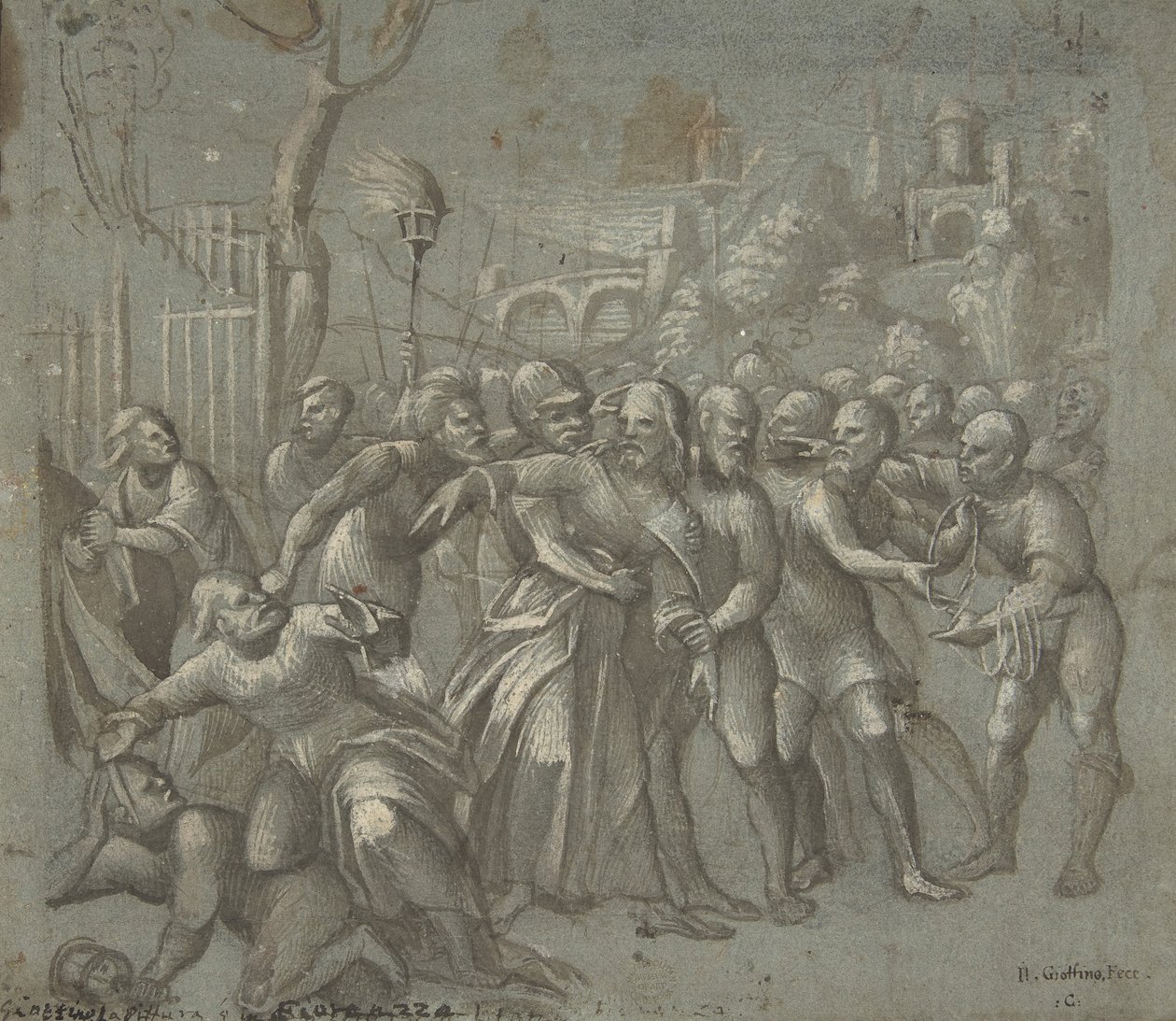 De arrestatie van Christus, ca. 1545-46 door Niccolo Giolfino