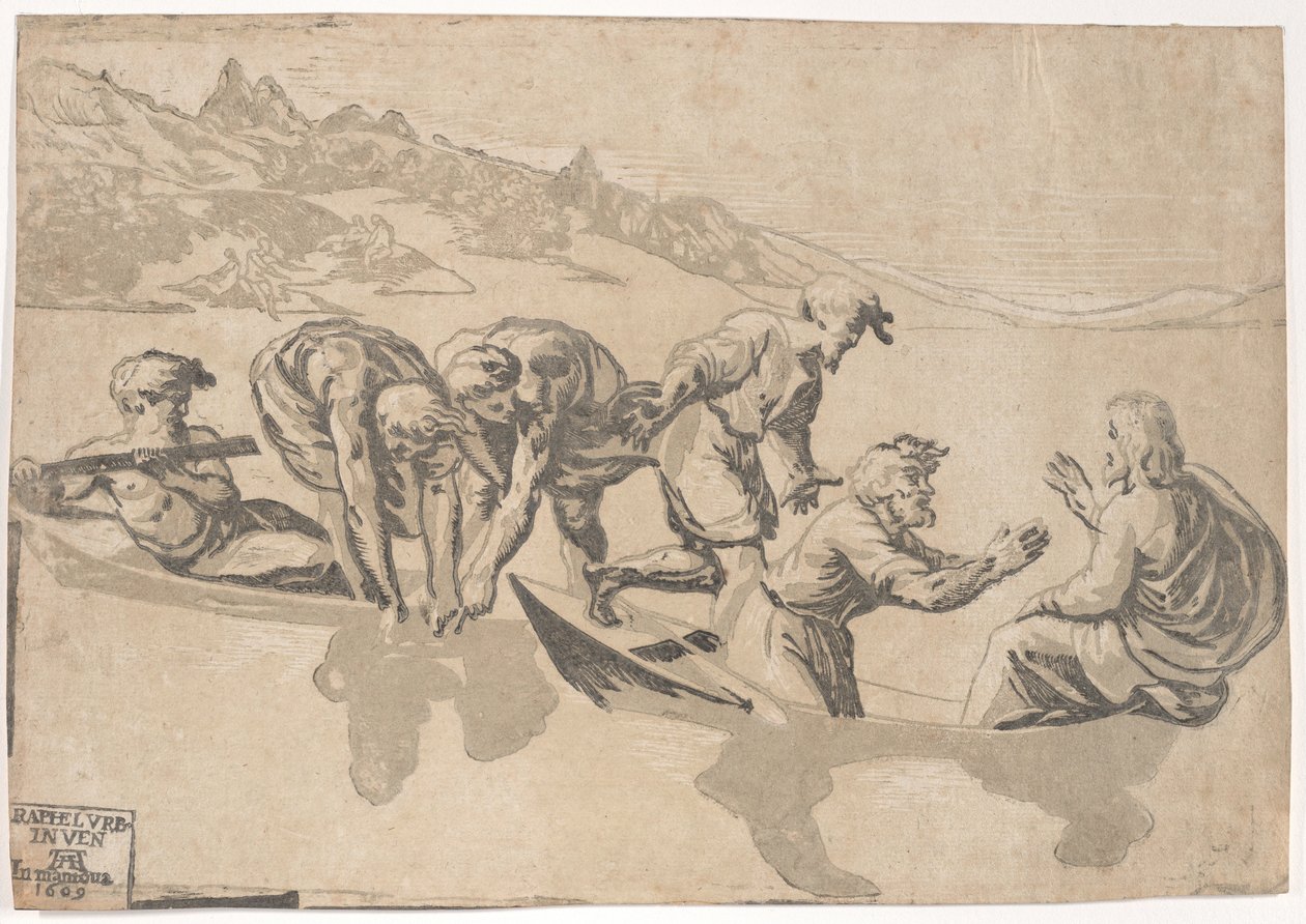 De Wonderbaarlijke Visvangst, 1540-1550 heruitgegeven 1609 door Niccolo Vicentino