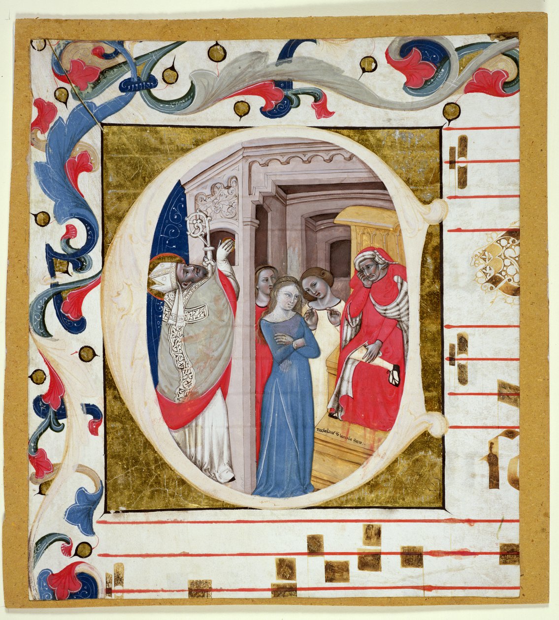 Ms. 278A: Geïllustreerde initiaal uitgesneden uit een antifonarium door Niccolo di Giacomo