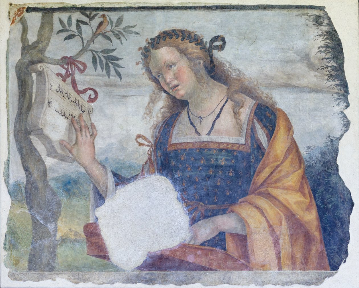 Allegorie op de muziek, ca.1520-24 (vrijstaand fresco) door Niccolo the Younger Giolfino