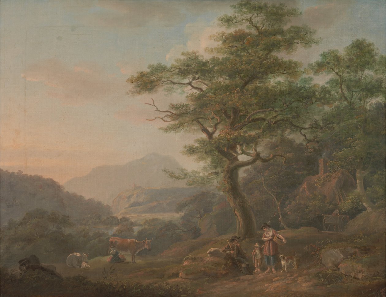 Een Landschap met Figuren door Nicholas Pocock
