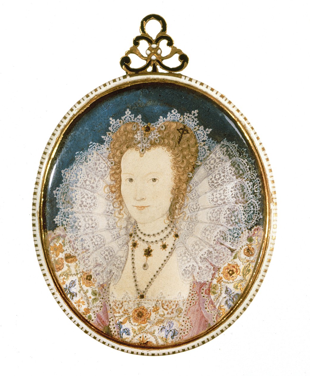 Miniatuur van een onbekende dame door Nicholas Hilliard