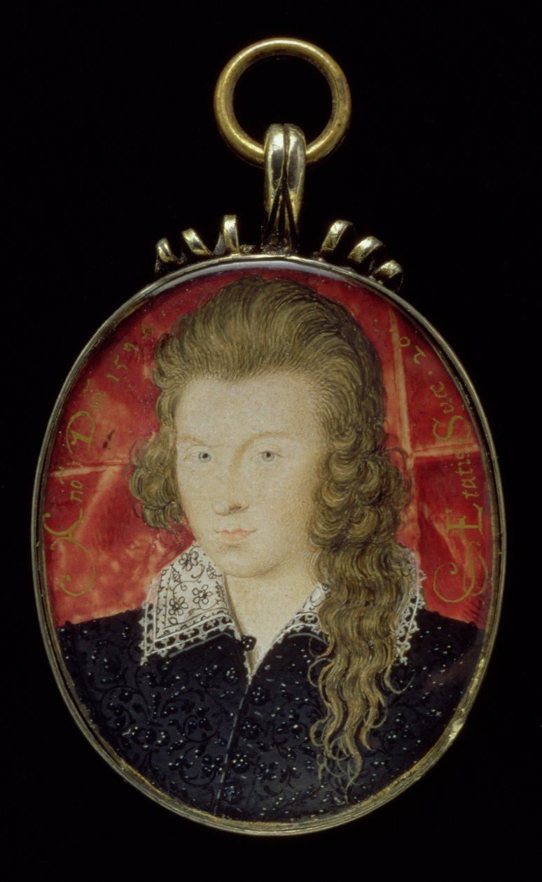 No.3856 Henry Wriothesley, 3e Graaf van Southampton (1573-1624), c.1594 door Nicholas Hilliard