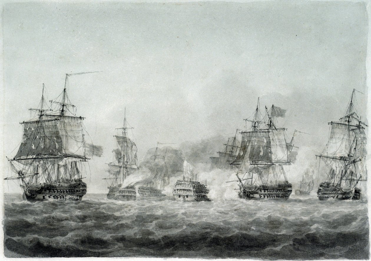 De Slag bij Camperdown (Noordzee) door Nicholas Pocock
