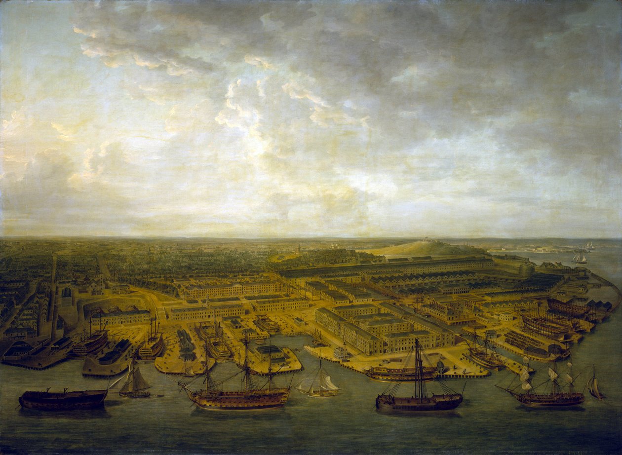De dokken en werven van Plymouth (Engeland) door Nicholas Pocock