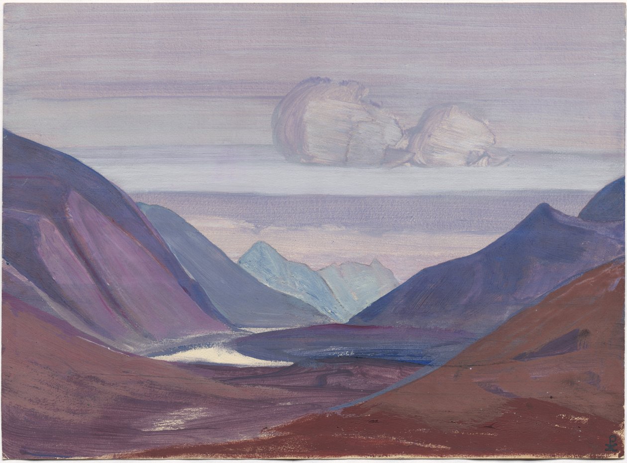 Chandra-rivier, studie, 1931 door Nicholas Roerich
