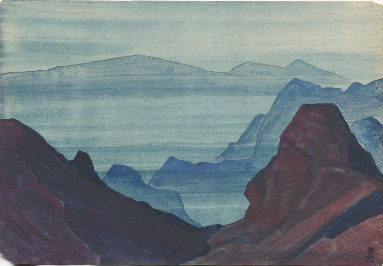Himalaya, albumblad door Nicholas Roerich