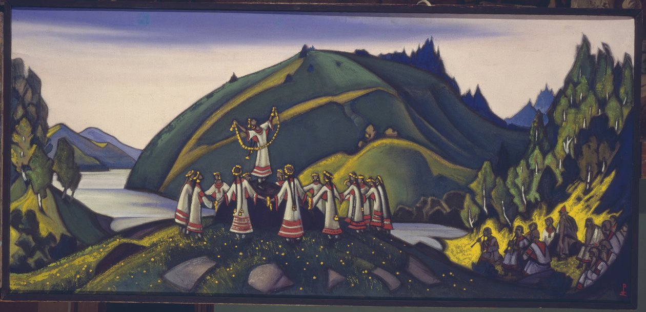 Decorontwerp voor het ballet Le Sacre du Printemps van I. Stravinsky door Nikolai Konstantinowitsch Roerich