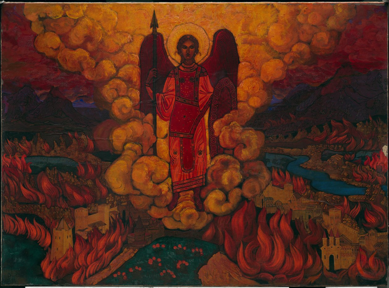 De laatste engel, 1912 door Nicholas Roerich