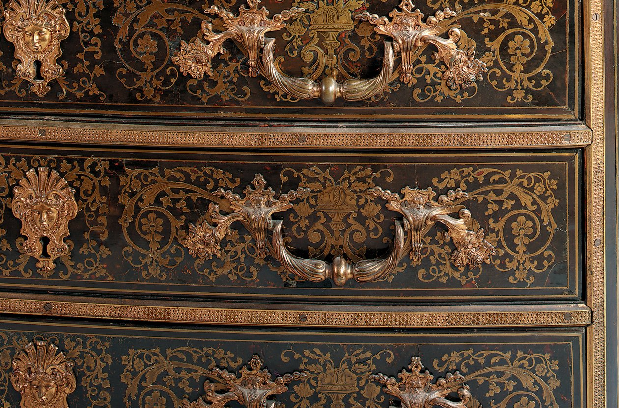 Detail van een Louis XIV commode door Nicholas Sageot