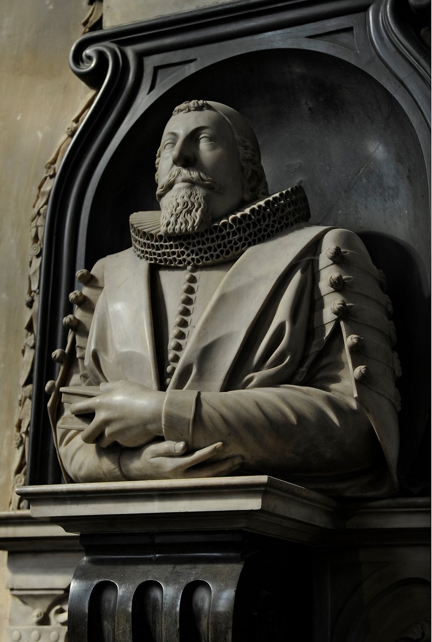 Gedenkteken voor Hugo Barker, 1632 door Nicholas Stone