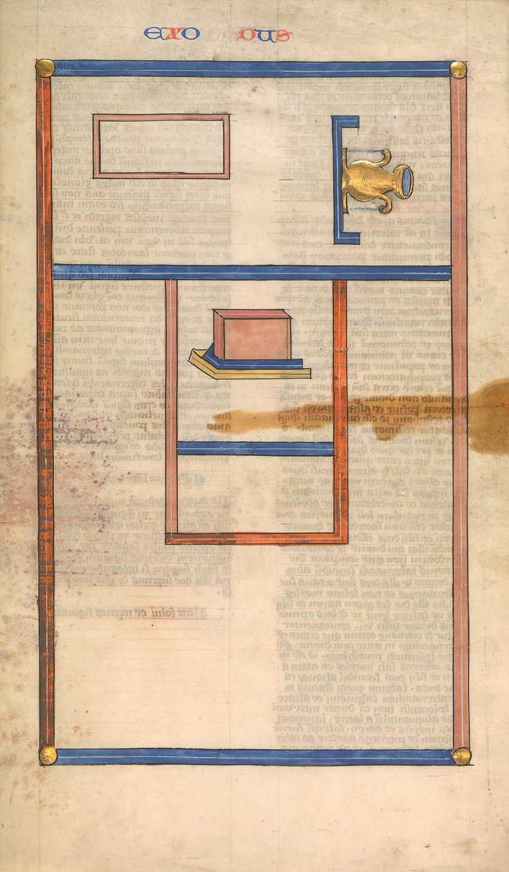 Plattegrond van de Tabernakel, een van zes geïllustreerde bladen uit de Postilla, ca. 1360-1380 door Nicholas of Lyra
