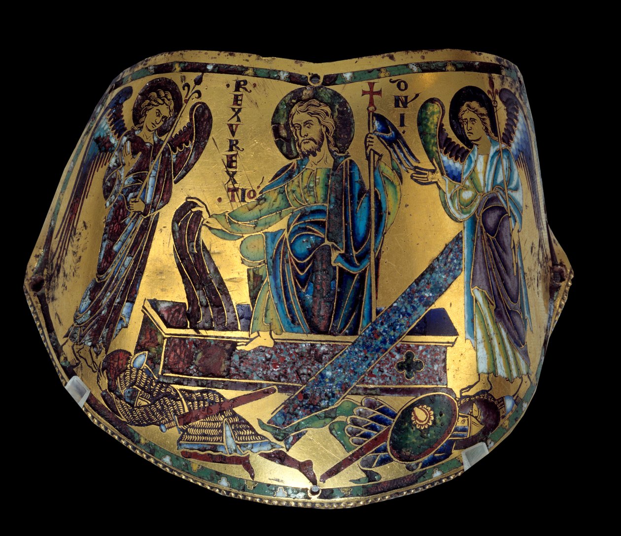 Armilla: De Opstanding. Meuse koper en emaille ceremonieel armband. Werkplaats van Nicolas Verdun (ca.1130/50-1205) Middeleeuwen, ca. 1170-1180. Parijs, Musée du Louvre door Nicholas of Verdun