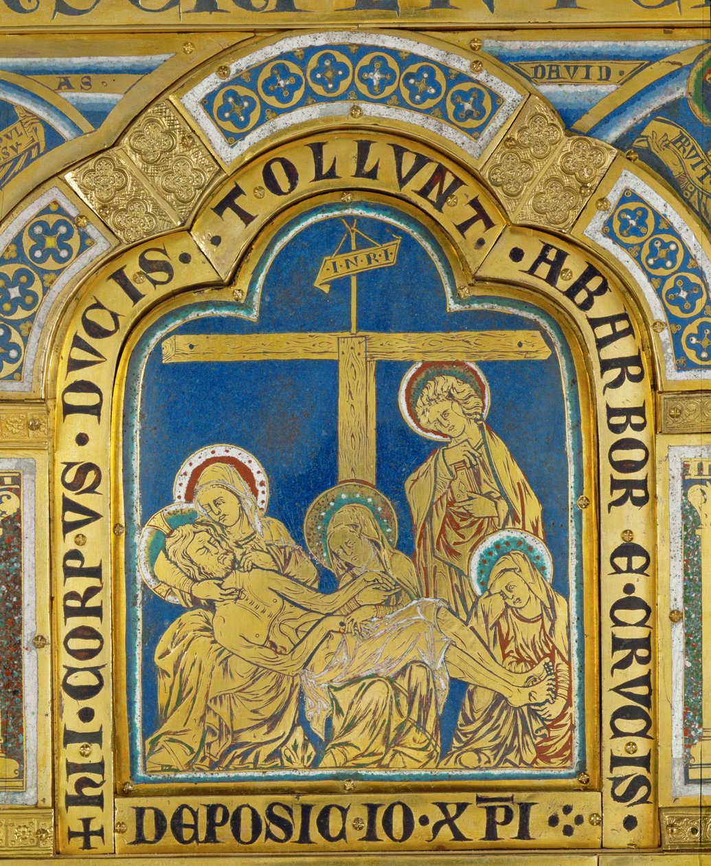 Afzetting, van het altaar van Verdun ... door Nicholas of Verdun