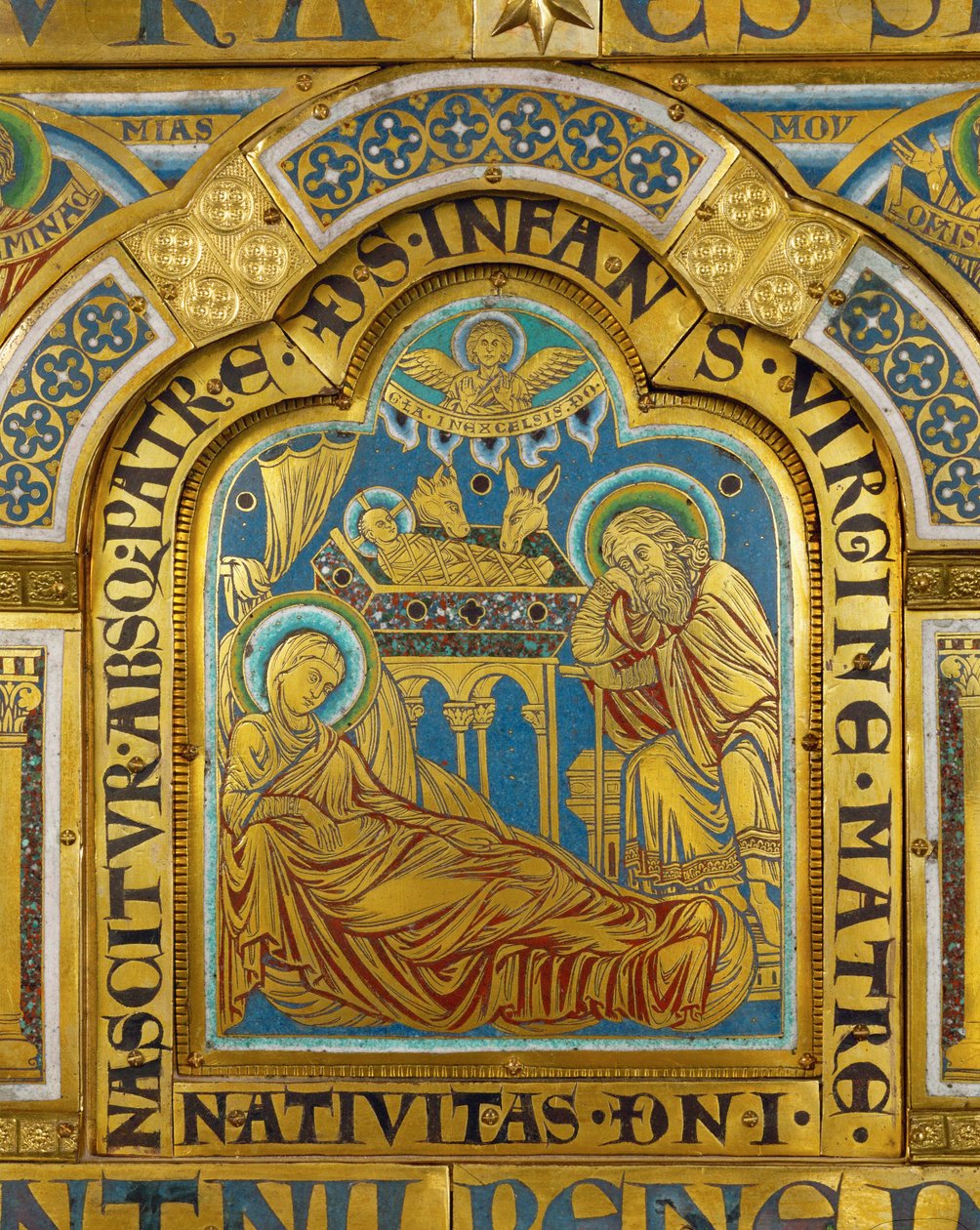 De Geboorte, van het altaar van Verdun ... door Nicholas of Verdun