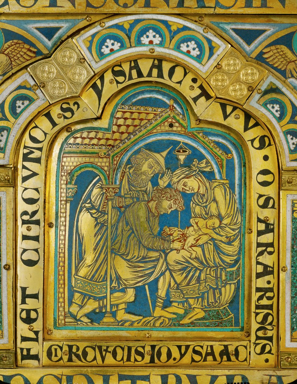 De besnijdenis van Isaac ... (email op verguld koper) door Nicholas of Verdun