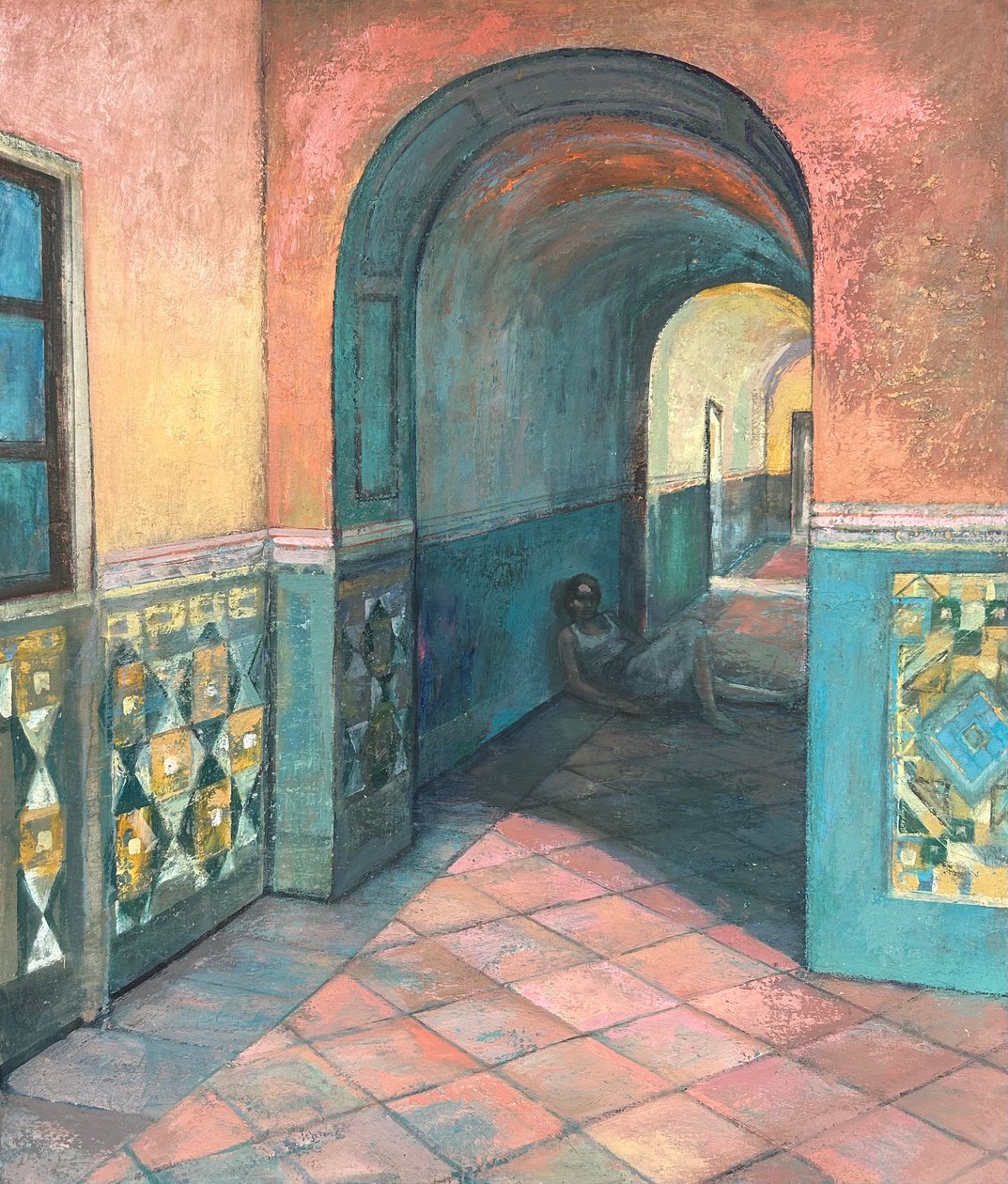 Grenada corridor, 2018-23 (olieverf op board) door Nick Williams