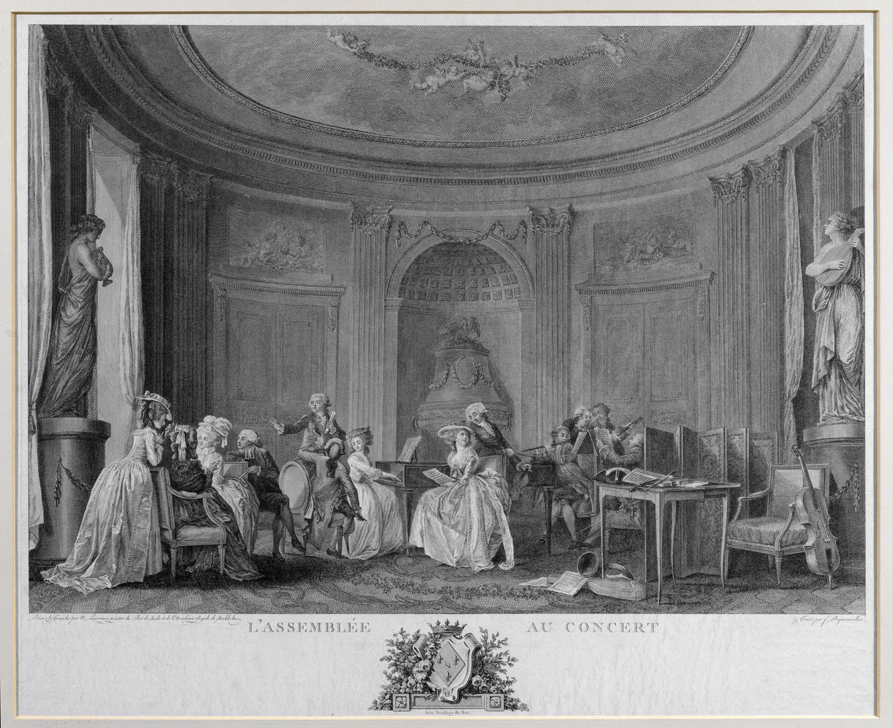 De Vergadering bij het Concert, gegraveerd door Francois Nicolas Barthelemy Dequevauviller door Niclas II Lafrensen