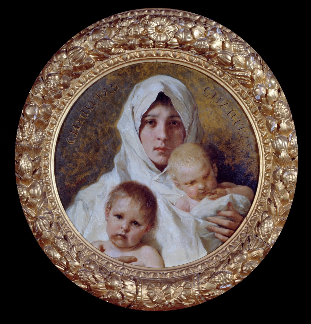 Allegorie van de liefdadigheid, vrouw met twee kinderen door Nicolo Barabino
