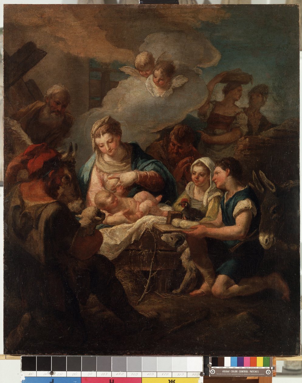 Aanbidding van het Christuskind door Nicolò Grassi