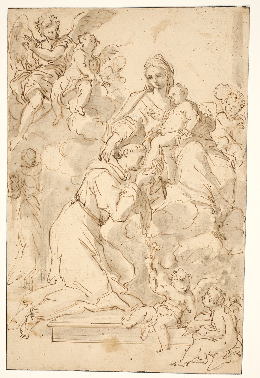 Madonna en Kind met Sint Antonius van Padua door Nicolò Ricciolini