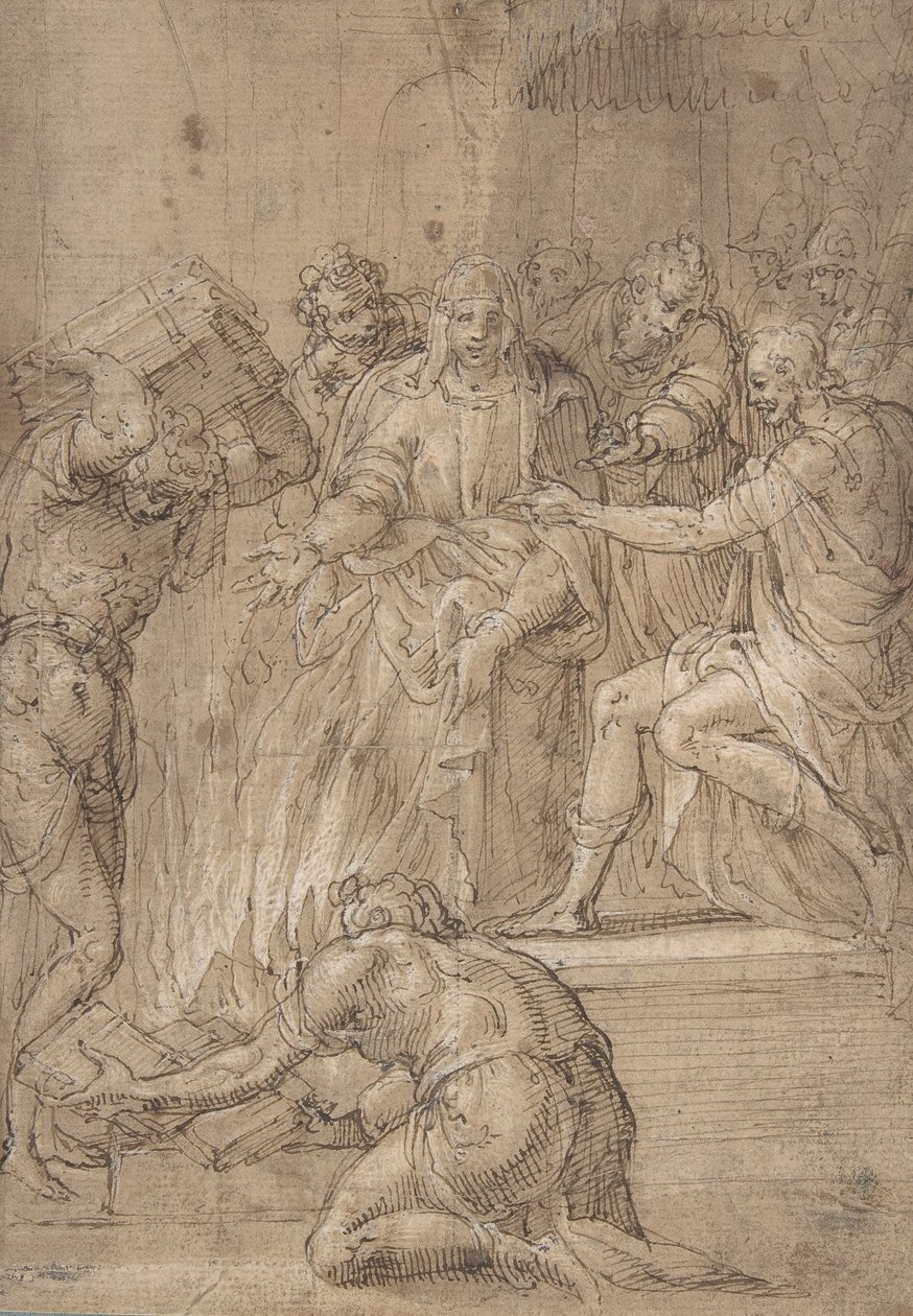 De Cumaeaanse Sibylle voor Tarquinius de Trotse, 16e eeuw door Nicolò dell
