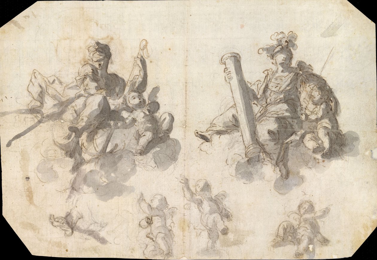 Allegorie van Hoop en Moed studie door Nicola Bertucci
