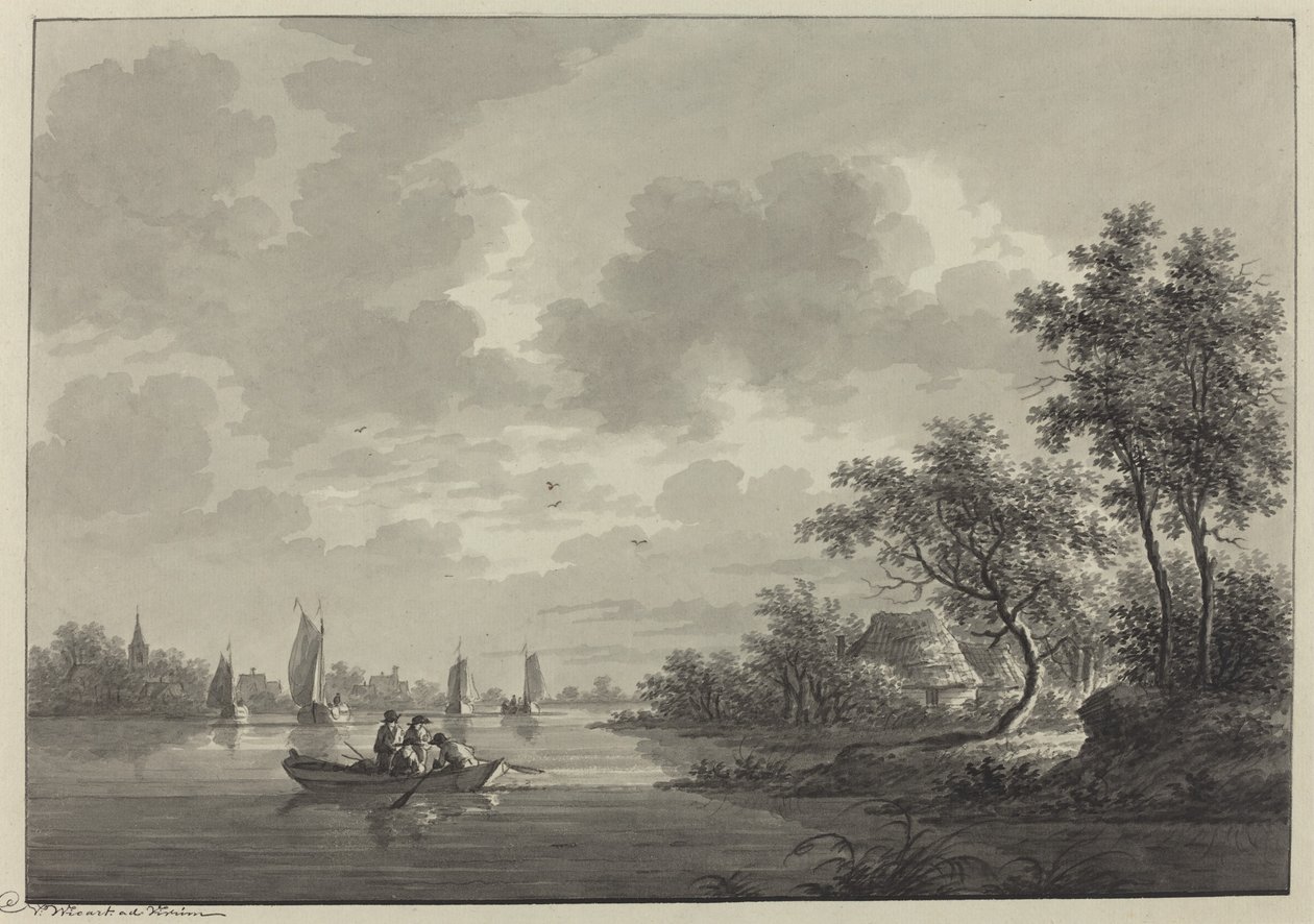 Ameide aan de rivier Lek door Nicolaas Wicart