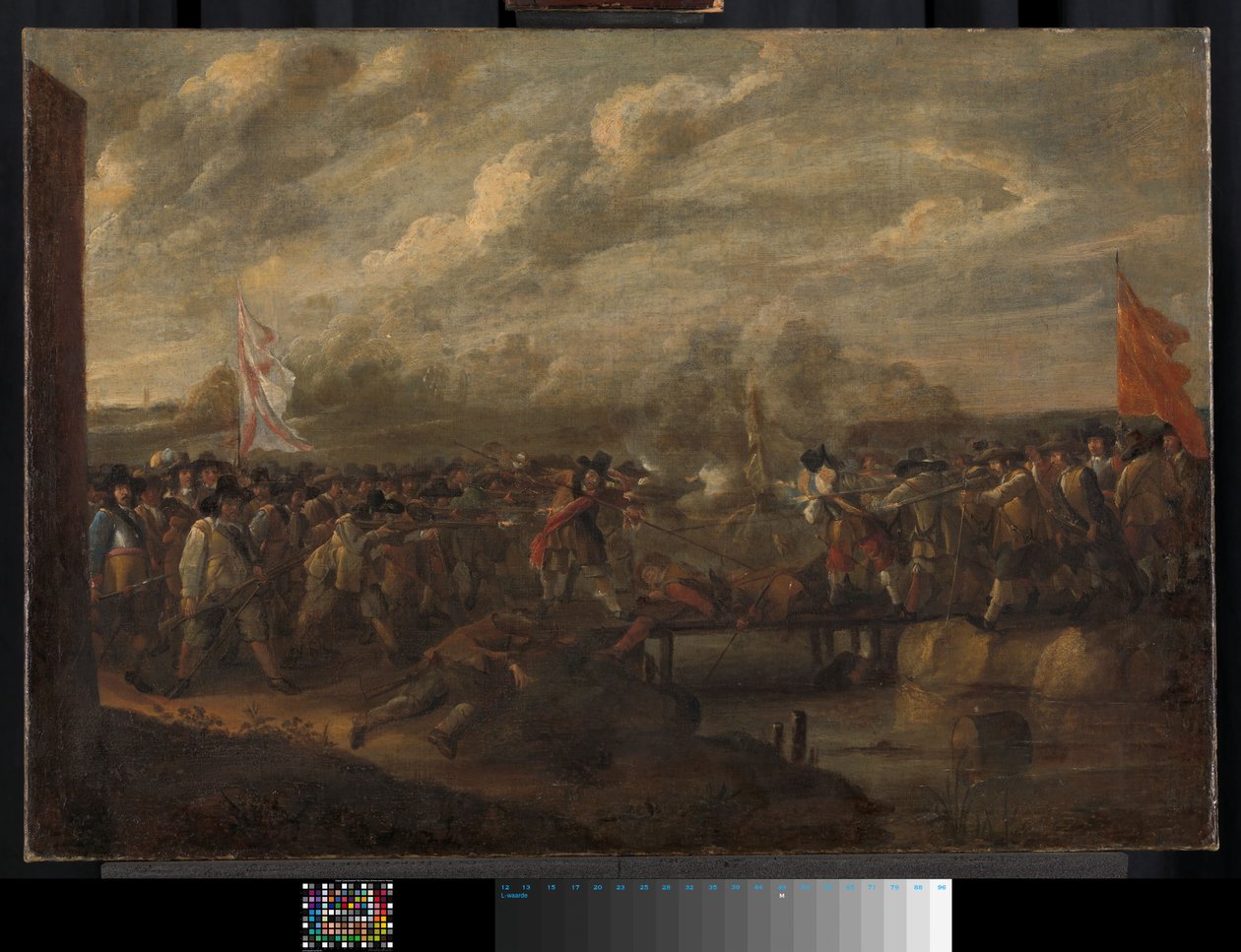 Infanterie schermutseling in de Tachtigjarige Oorlog, ca. 1645 (olieverf op doek) door Nicolaas van Eyck