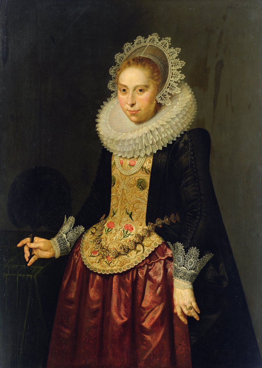Portret van een jonge dame, 1622 door Nicolaes Eliasz
