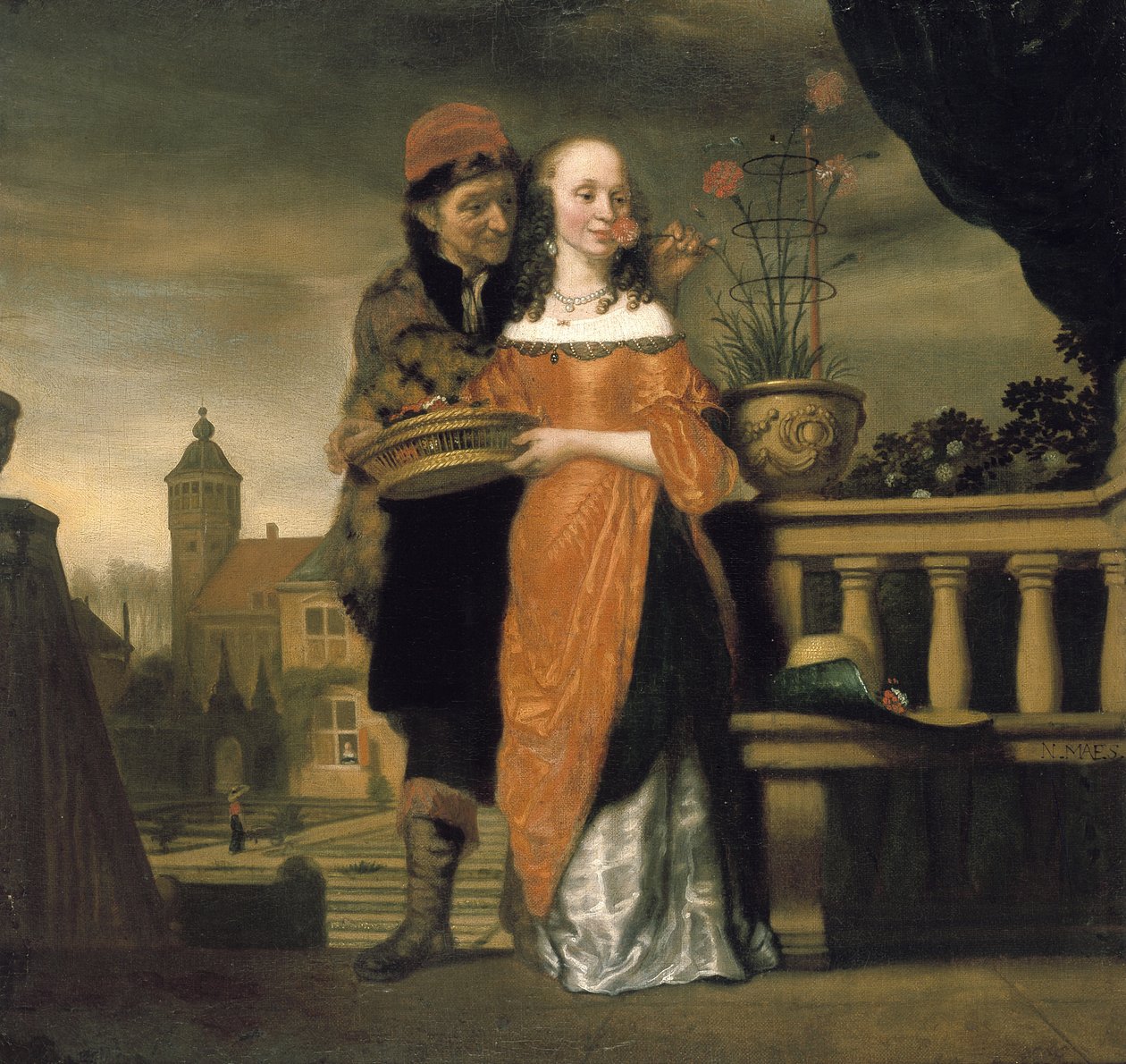 Een allegorie van de reukzin, 17e eeuw door Nicolaes Maes