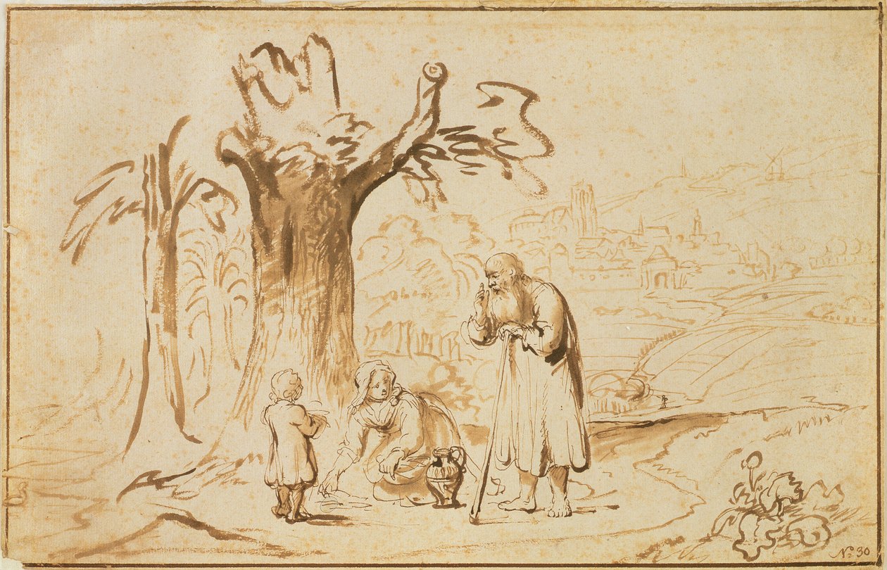 Elia en de weduwe van Zarfath door Nicolaes Maes