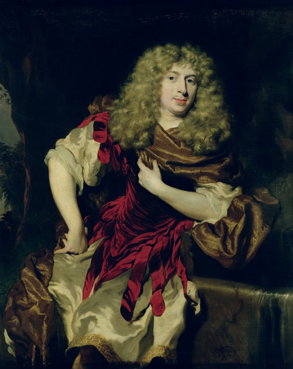 Portret van een jonge man, 1676 door Nicolaes Maes