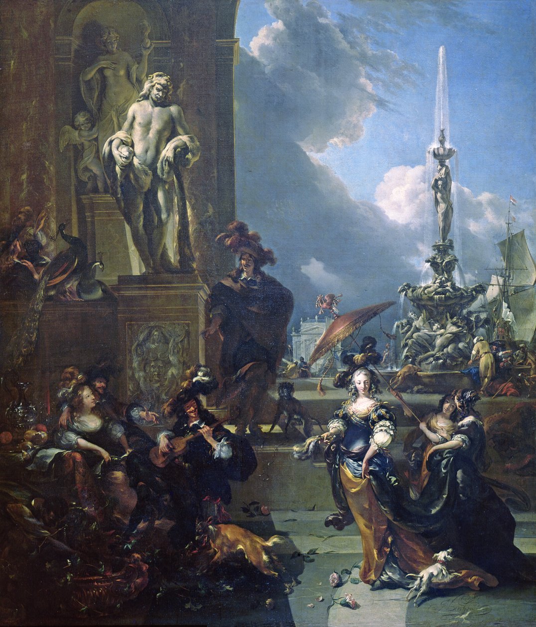 Een concert op een openbaar plein door Nicolaes Pietersz. Berchem