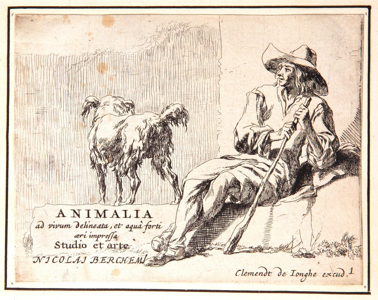 Herder en hond door Nicolaes Pietersz. Berchem