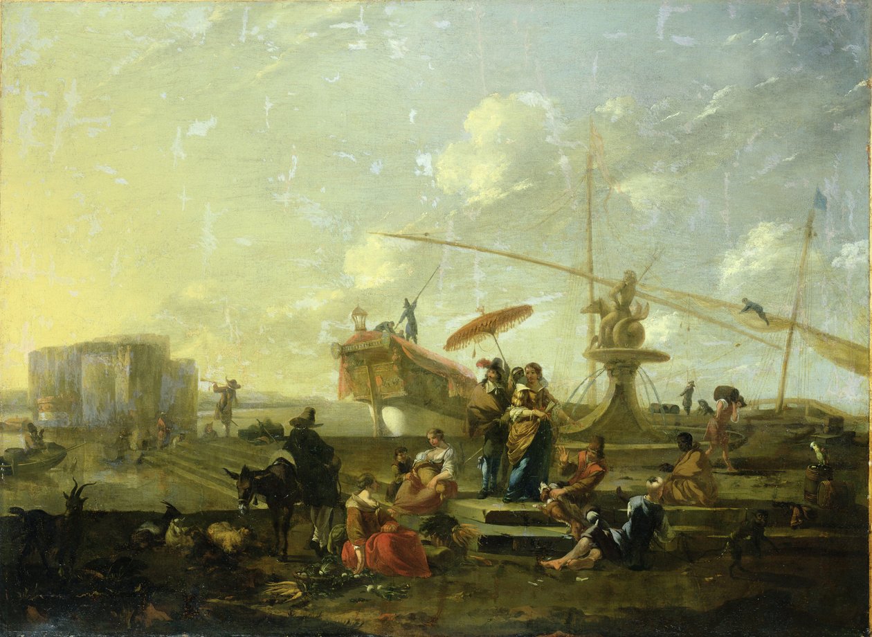De oude haven van Genua door Nicolaes Pietersz. Berchem