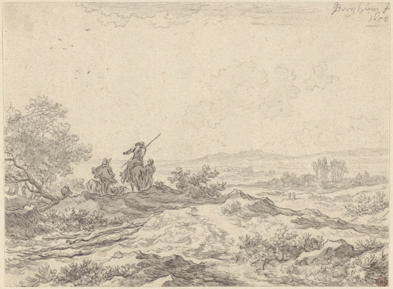 Duinlandschap met herders door Nicolaes Berchem