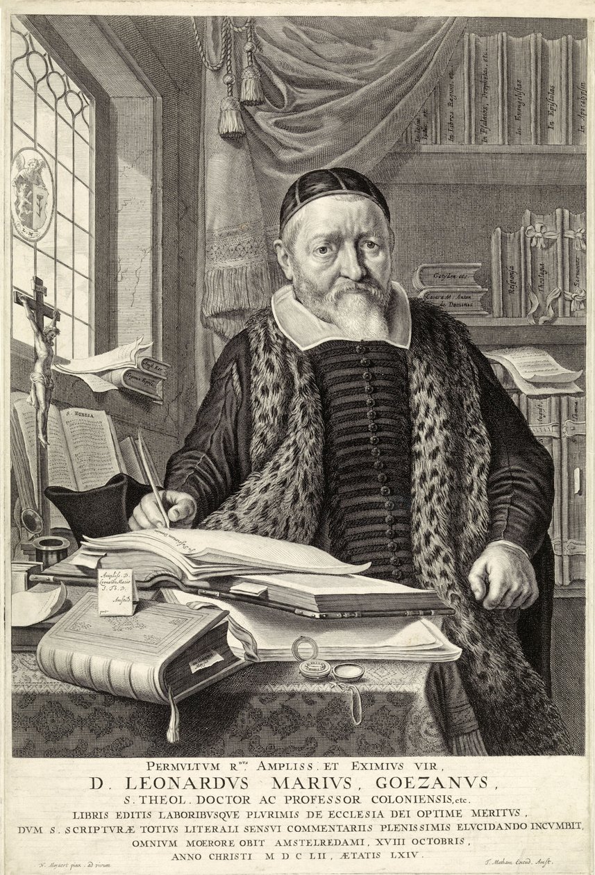 D. Leonardus Marius Goezanus, uitgegeven 1654 (gravure) door Nicolaes Cornelisz (c.1592 1655) Moeyaert