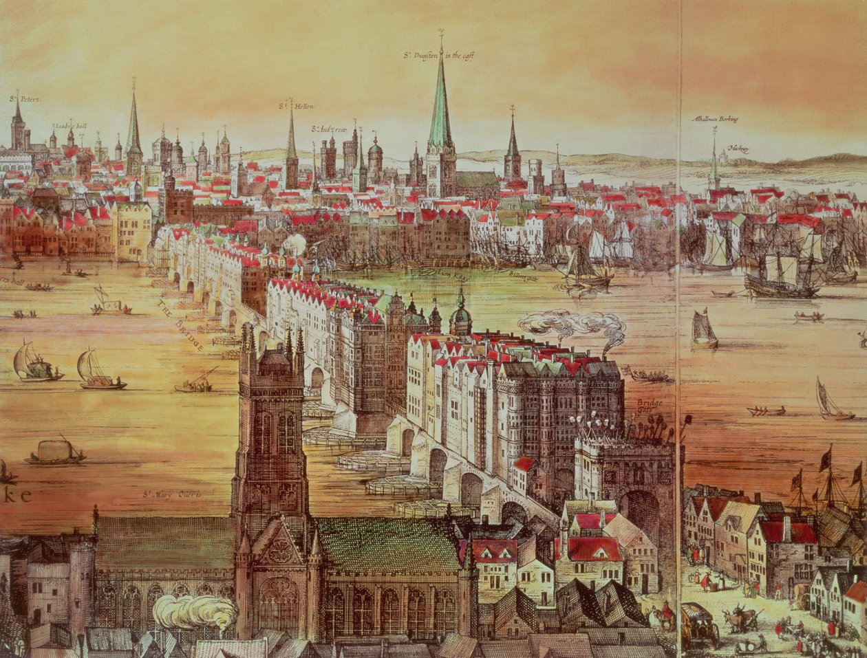 Oude London Bridge, detail uit 