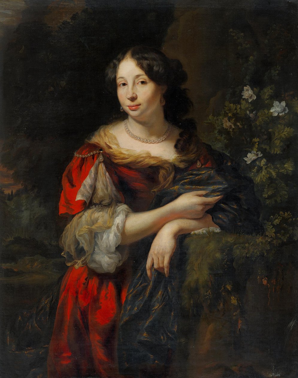 Portret van een jonge dame door Nicolaes Maes