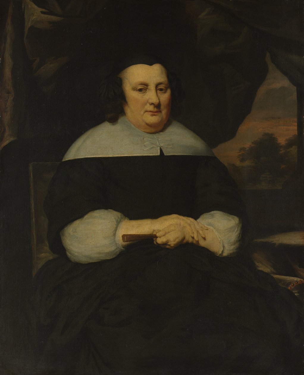 Portret van een vrouw, ca. 1665-70 door Nicolaes Maes