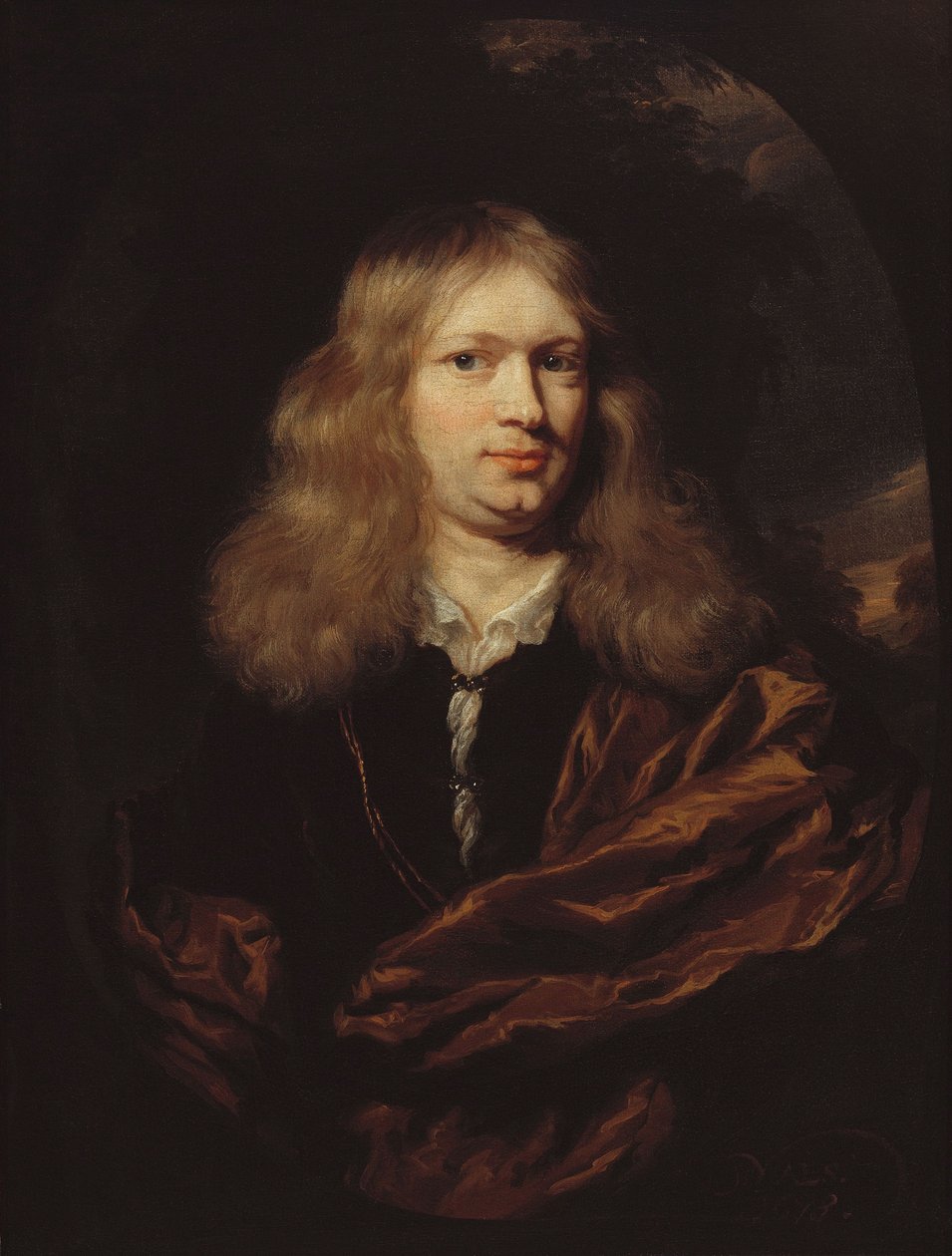 Portret van een jonge man door Nicolaes Maes
