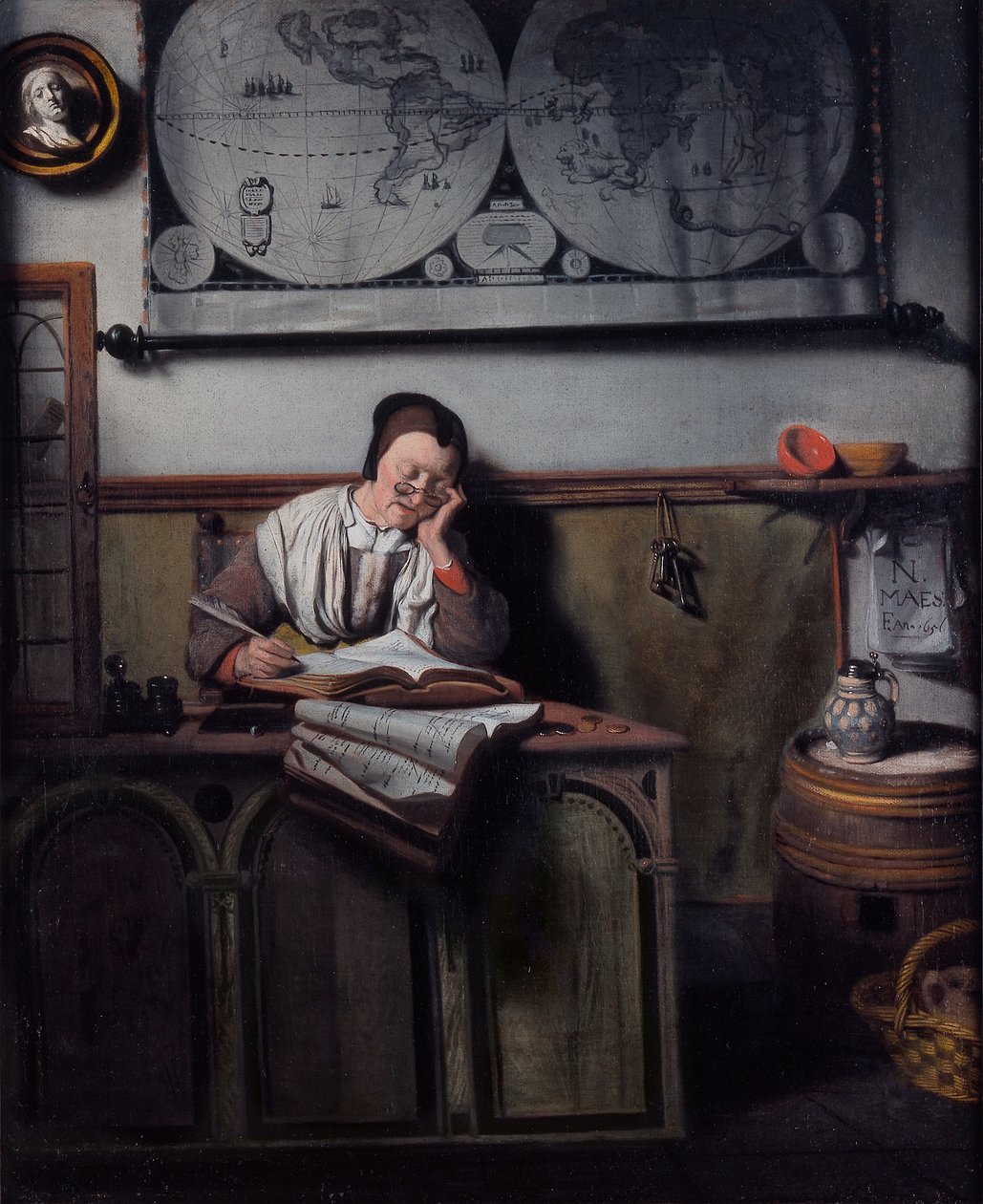 De boekhouder door Nicolaes Maes