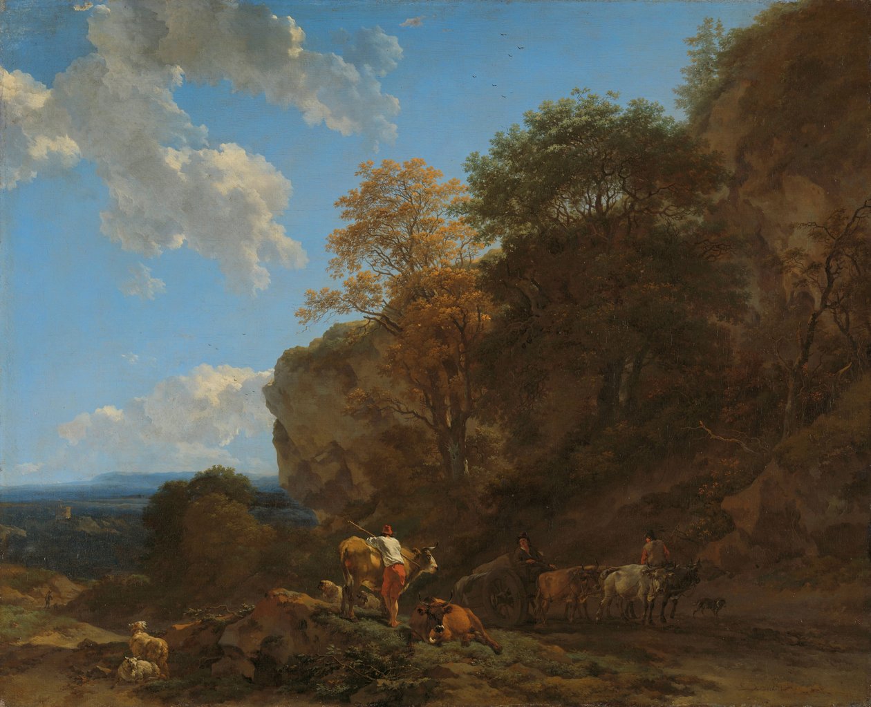 Italiaans landschap door Nicolaes Pietersz Berchem