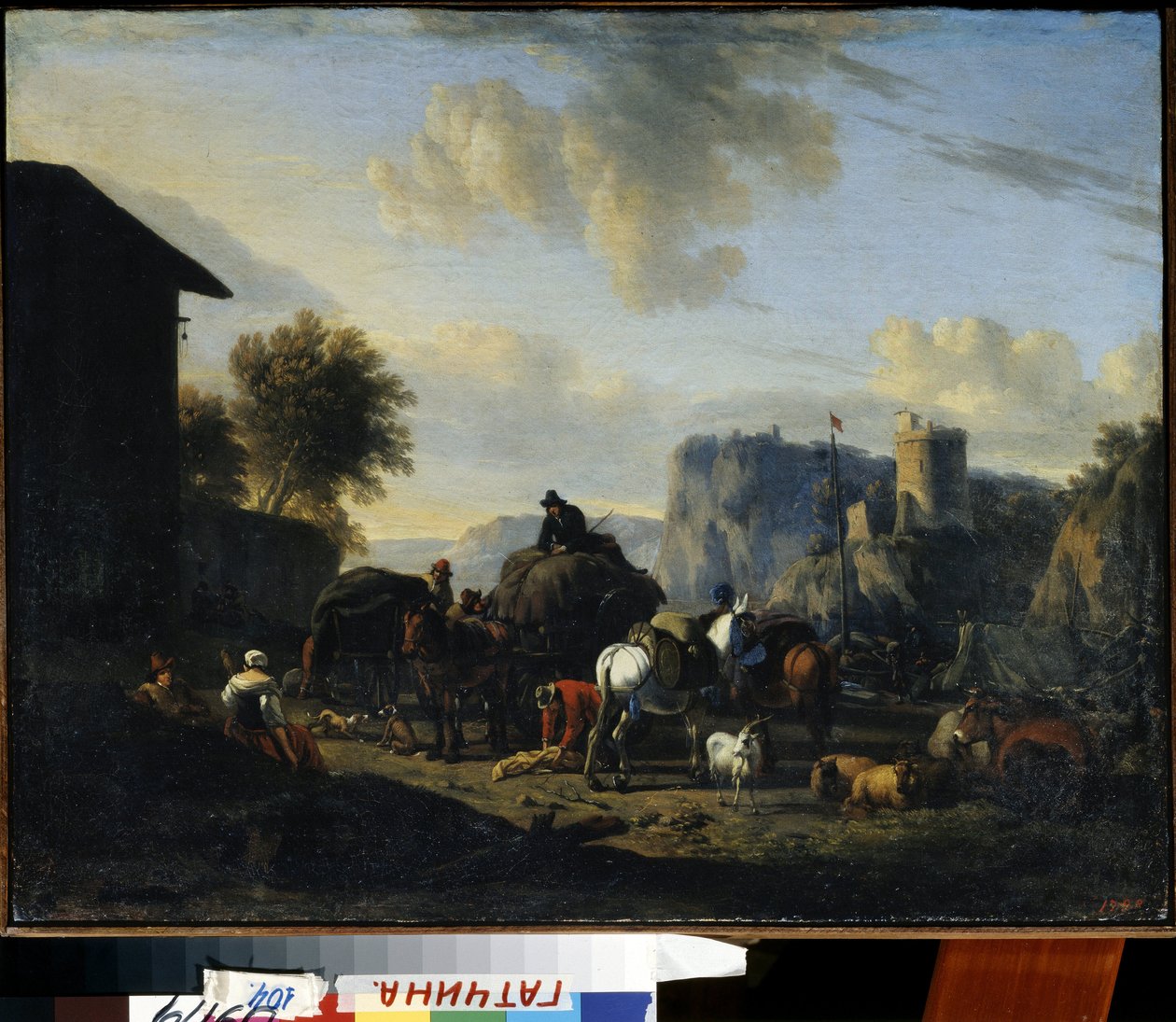 De rust van de karavaan door Nicolaes Pietersz. Berchem