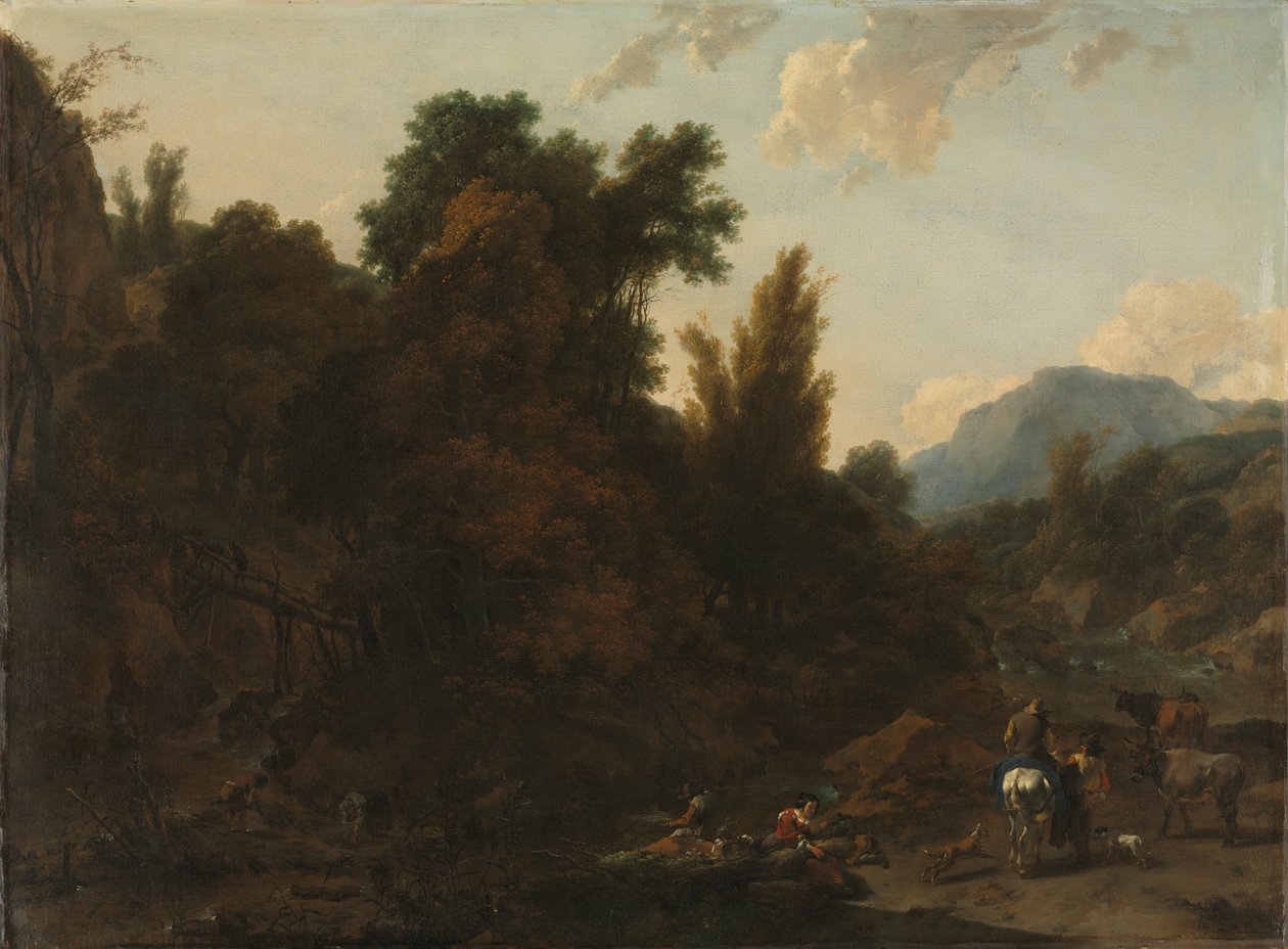Rietverzamelaars door Nicolaes Pietersz. Berchem