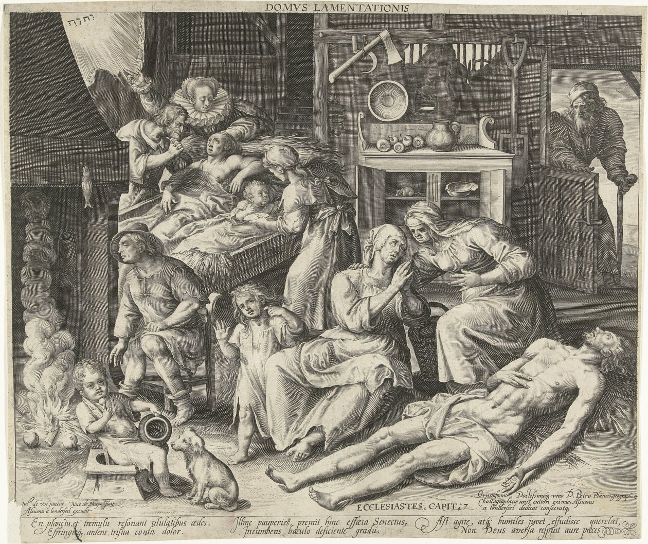 Een huis vol rouw (Domus lamentationis) door Nicolaes de Bruyn